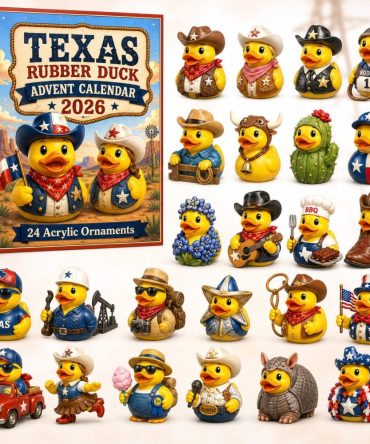 Texas Rubber Duck Advent Countdown 2026 - 24-Day Acrylic Charm Calendar, Fun Lone Star Gift For Duck Collectors