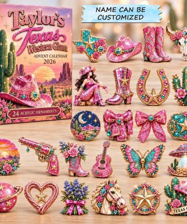 Texas Western Glam Holiday Advent 2026 — 24-Day Sparkling Western Countdown With Acrylic Bling Charms, Rodeo Chic Ornaments & Gifts