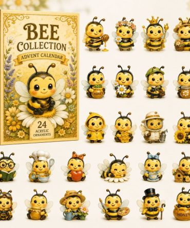 Deluxe Bee Collection Advent Calendar 2026 - 24-Day Acrylic Charm Countdown, Bee Lover Gift & Home Display