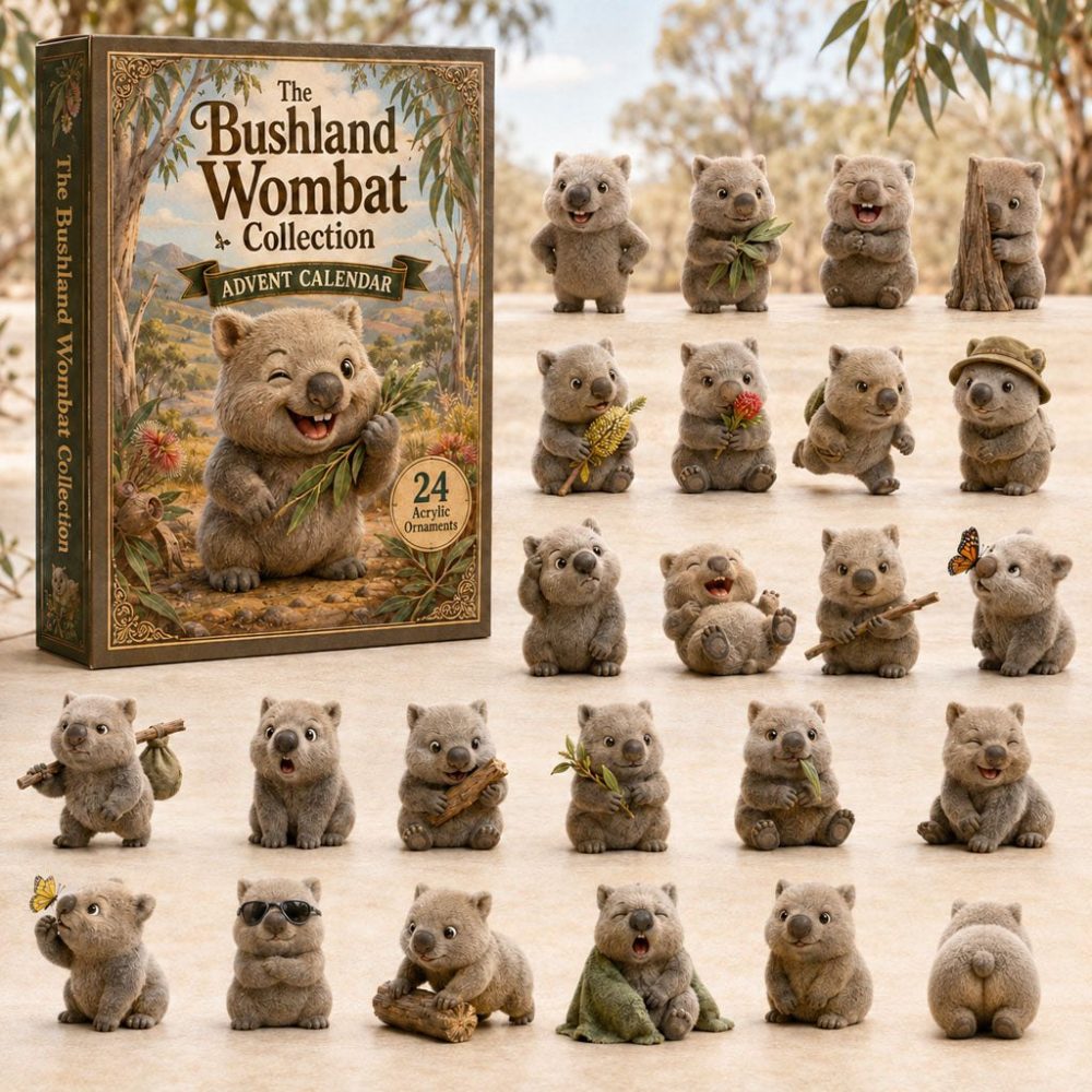 Australian Bushland Wombat 24-Day 2026 Charm Countdown - Limited Edition Acrylic Charm Holiday Calendar & Gift For Nature Fans
