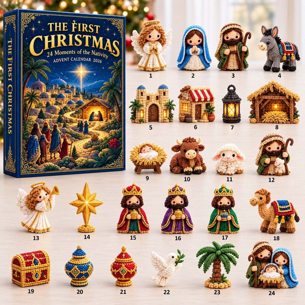 2026 First Christmas Nativity Advent Calendar - 24-Day Acrylic Charms, Religious Keepsake Countdown Gift