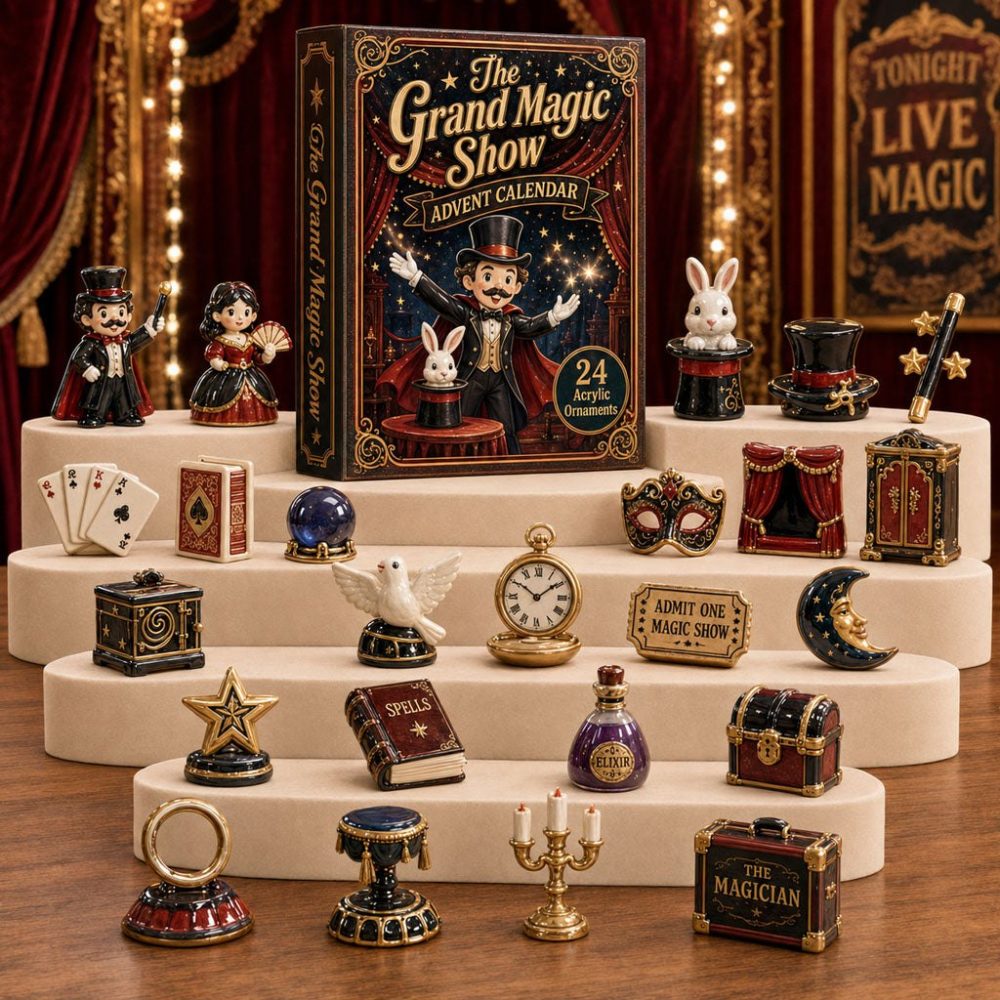 The Grand Magic Show Advent Calendar 2026 - 24-Day Acrylic Charms Countdown , Collectible Gift For Magic Show Fans & Collectors