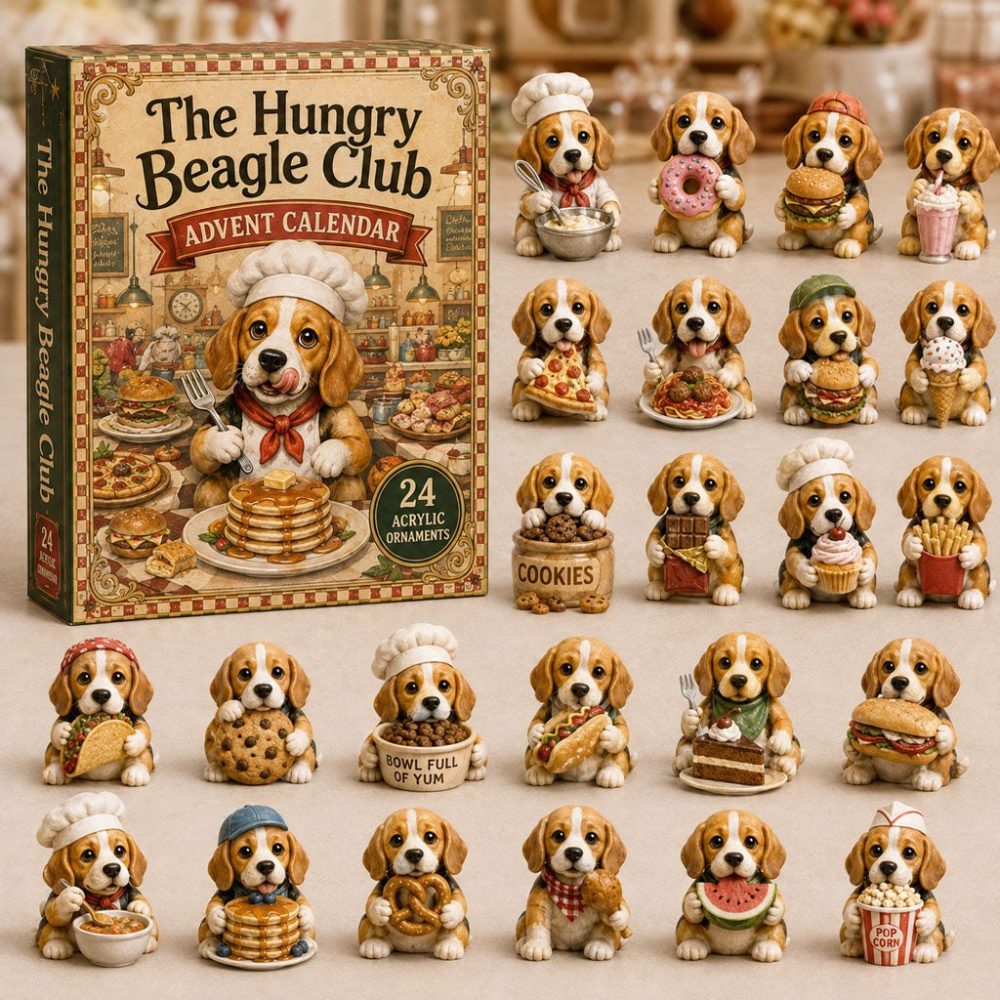 The Hungry Beagle Club 24-Day Advent Calendar With Acrylic Beagle Charms — 2026 Playful Holiday Gift For Beagle Fans