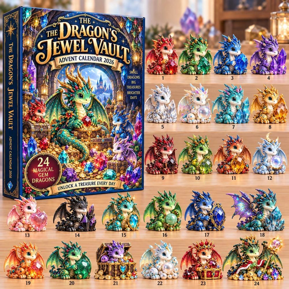 Jewel Vault Of Dragon 2026 Countdown — 24 Gem-Inspired Acrylic Charms, Treasure-Themed Holiday Advent For Collectors & Gifting
