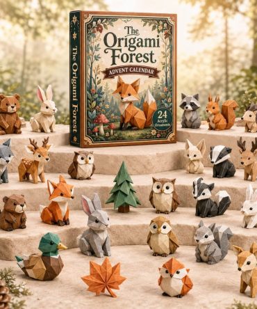 The Origami Forest Advent Calendar 2026 - 24-Day Acrylic Charms Countdown , Collectible Gift For Origami Fans & Nature Lovers