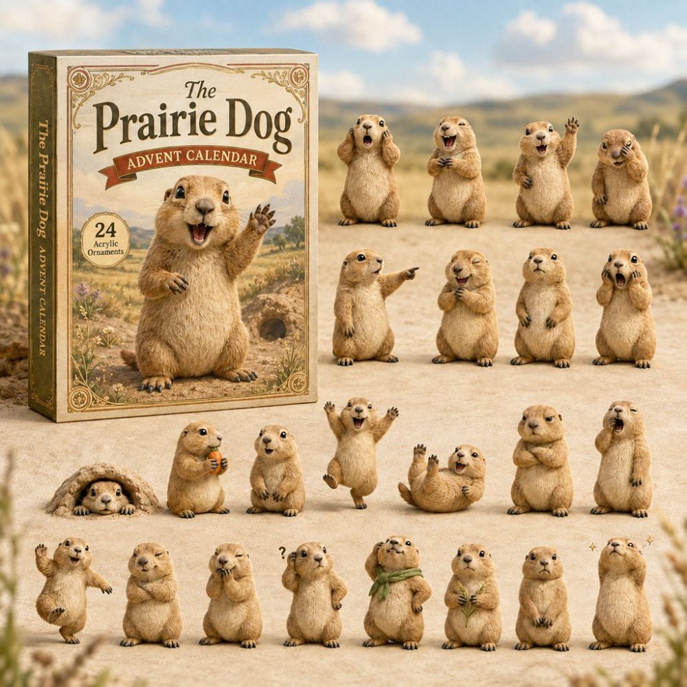 Prairie Dog Adventure Countdown Calendar — 24 Acrylic Charms, Rustic Wildlife Advent Gift For Nature Lovers 2026