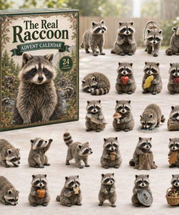 2026 Real Raccoon Advent Countdown — 24 Acrylic Charm Calendar For Wildlife Fans, Rustic Christmas Decor & Gifts