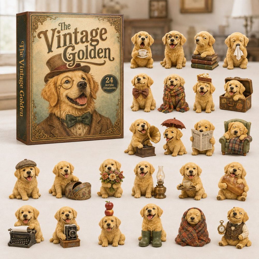 The Vintage Golden 24-Day Advent Calendar With Acrylic Retro Charms — 2026 Luxe-Inspired Holiday Countdown & Collectible Gift