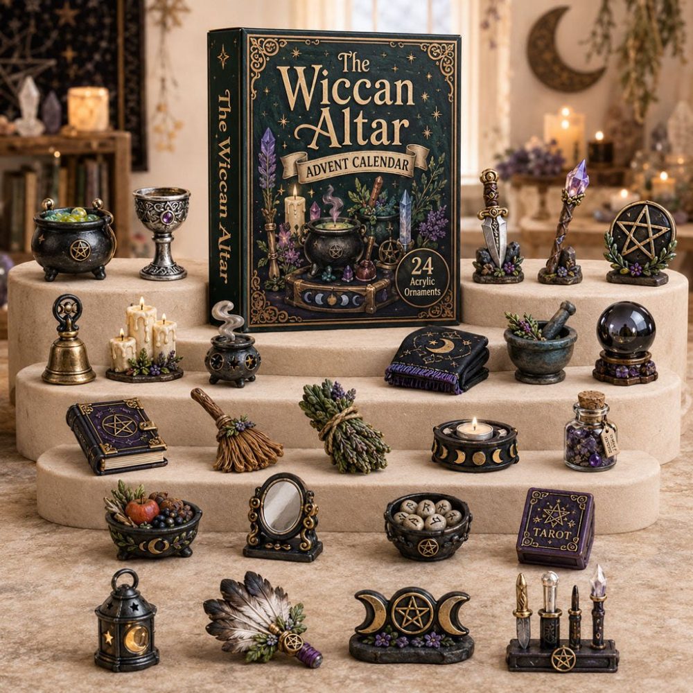 Wiccan Altar 2026 — 24-Day Sacred Altar Advent Calendar With Ritual-Inspired Acrylic Charms, Spiritual Gift For Witches & Pagans