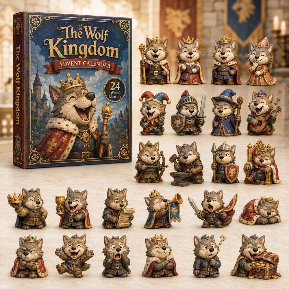 2026 The Wolf Kingdom Wooden Charm Advent — 24-Day Handcrafted Wooden Countdown Calendar With Majestic Wolf-Themed Keepsakes, Gift-Ready