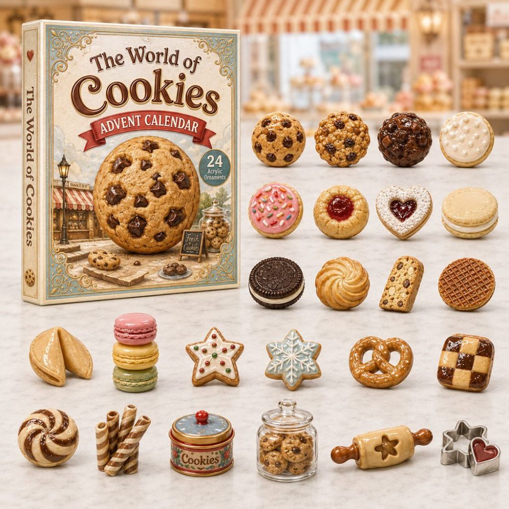 The World Of Cookies Advent Calendar 2026 - 24-Day Acrylic Charms Countdown , Collectible Gift For Cookie Lovers & Baking Fans