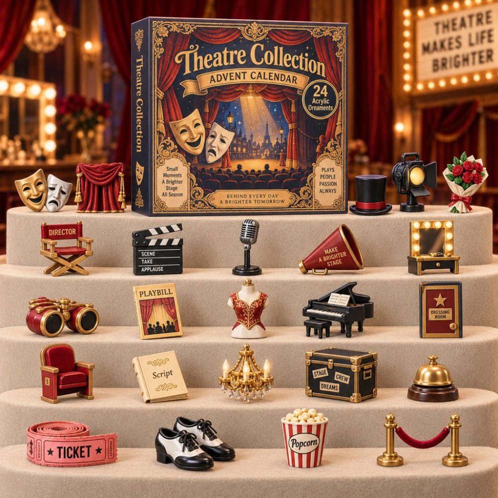 Complete Theatre Collection Countdown 2026 — 24 Themed Acrylic Charms, Deluxe Advent Set For Stage & Play Enthusiasts