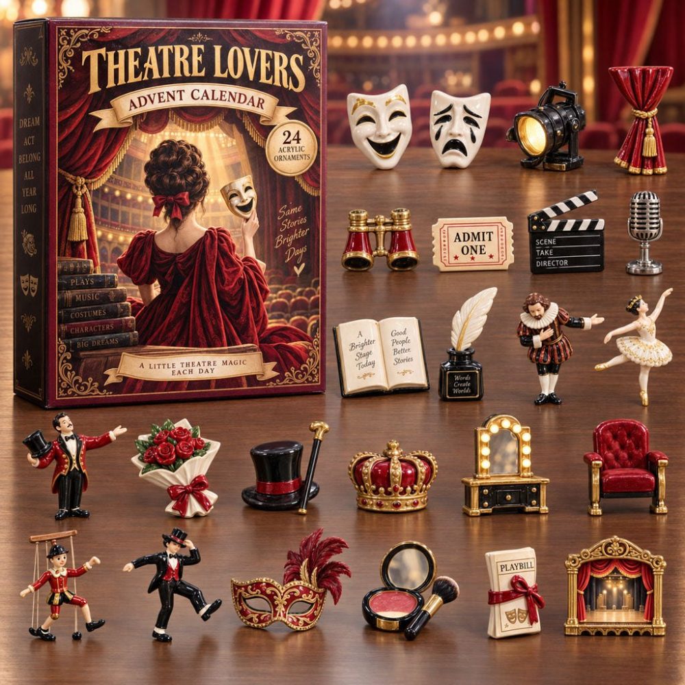 Theatre Lovers Holiday Countdown 2026 — 24 Curated Acrylic Charms, Perfect Advent Gift For Drama Fans & Stage Aficionados