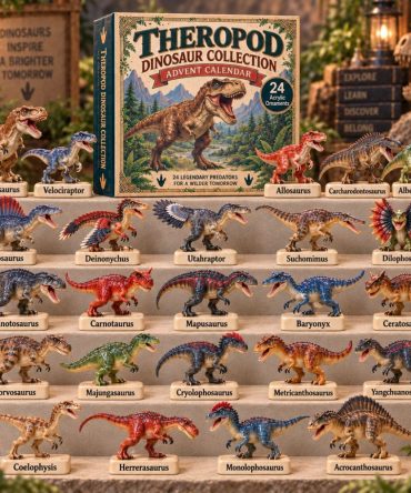 Theropod Dinosaur Collection Advent Calendar 2026 — 24-Day Dino Acrylic Charm Countdown, Realistic Theropod Miniatures