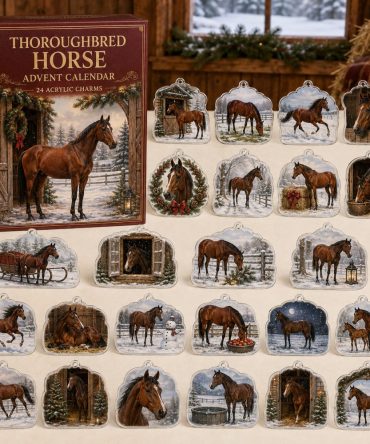 Thoroughbred Winter Charm Countdown: 24 Racing-Themed Acrylic Horse Charms - Elegant Advent Gift For Racing Fans & Riders