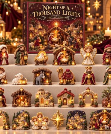 Thousand Lights Nativity 24-Day Charm Calendar — Illuminated Acrylic Holiday Advent Set 2026, Religious Keepsake & Christmas Gift