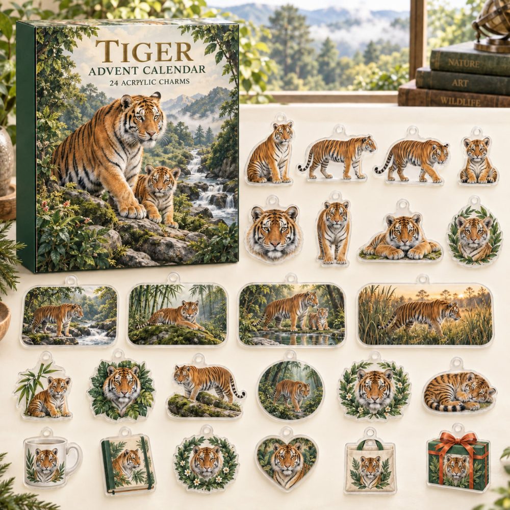 Bold Tiger Advent Calendar — 24-Day Acrylic Charm Countdown For Animal Lovers , Limited Holiday Gift & Collectible