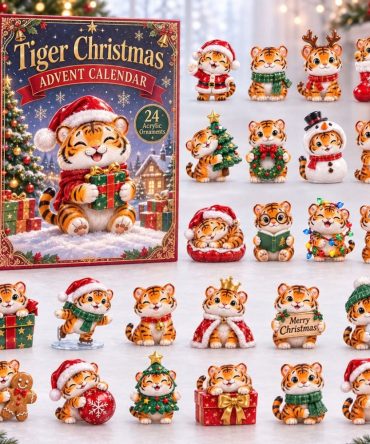 2026 Festive Tiger Christmas Countdown Calendar — 24 Acrylic Charms, Holiday Ornament Collectibles & Premium Gift Décor For Cat Lovers