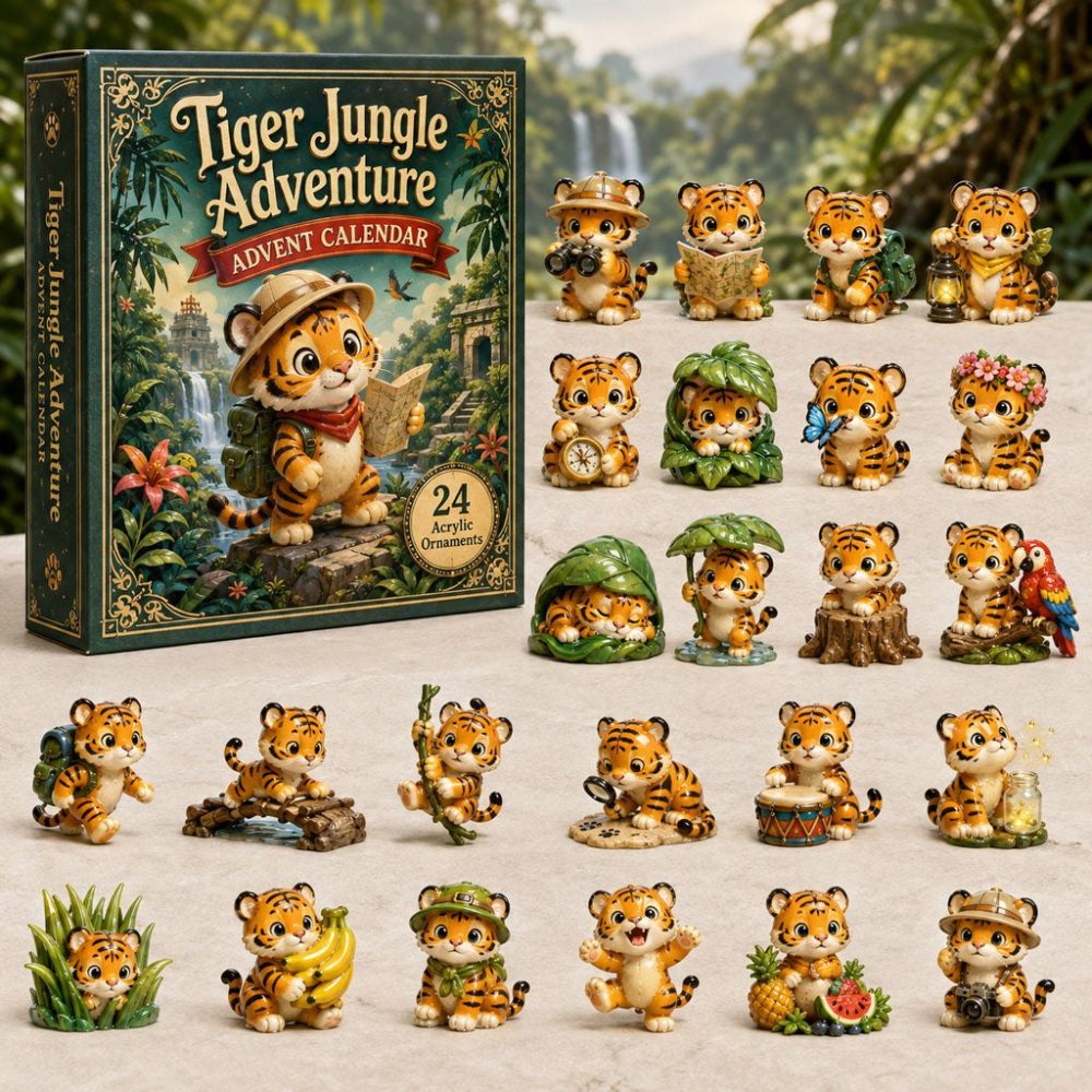 Tiger Jungle Adventure Countdown — 24-Day Safari Acrylic Charm Collection, Wild Tiger Themed Gift Set 2026