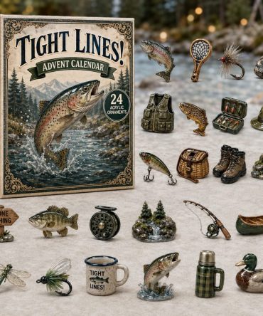 Tight Lines 2026 Fishing Advent Calendar — 24-Day Acrylic Charm Countdown, Angler Gifts & Fisherman Stocking Stuffers