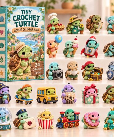 2026 Mini Crochet Turtle Advent Calendar - 24-Day Handmade-Style Acrylic Charms, Cute Nautical Holiday Gift