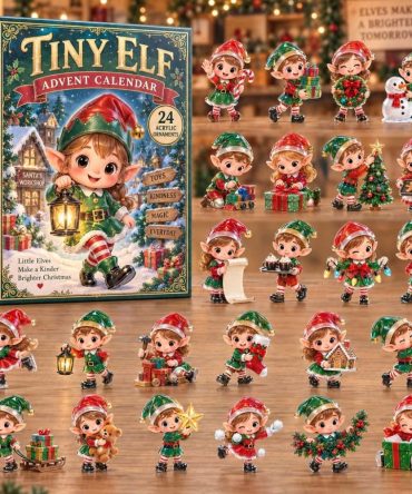 Tiny Elf 2026 Advent Calendar — 24-Day Merry Countdown With 24 Mini Acrylic Elf Charms, Playful Holiday Decor & Perfect Stocking Stuffer