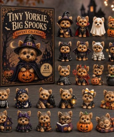 Tiny Yorkie Big Spooks Holiday Countdown — 24-Day Halloween Charm Collection, Acrylic Yorkie Keepsakes 2026