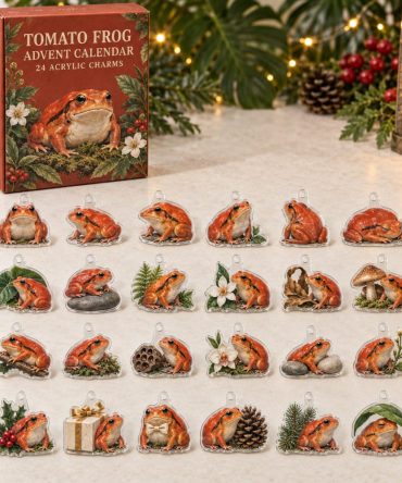 24-Day Tomato Frog Acrylic Charm Advent Calendar — Bright Amphibian Collectible Countdown Set For Gifts, Crafts & Stocking Stuffers