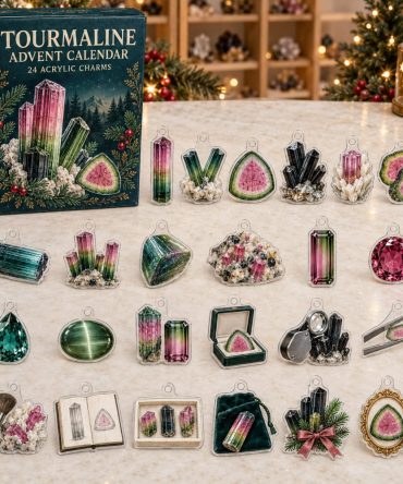 Tourmaline 24-Day Gem Countdown - Multicolor Acrylic Charm Set With 24 Unique Pieces For Vibrant Holiday Gifts & Collector Displays