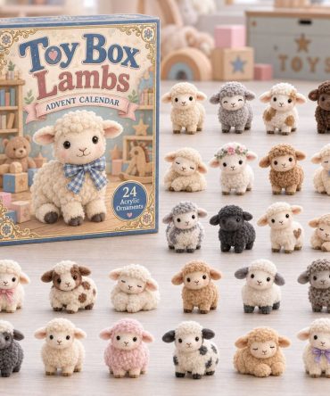 Toy Box Lambs Holiday Countdown - 24-Day Acrylic Charms Collection, Cute Nursery-Themed Collectible Gift