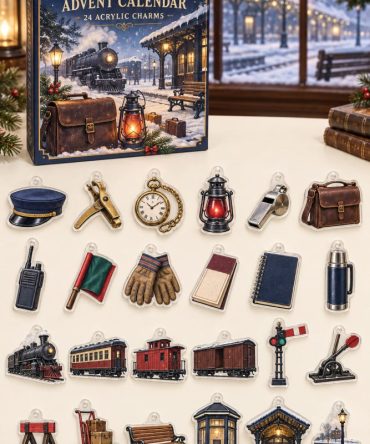 Train Conductor 24-Piece Acrylic Charm Advent Countdown — Railway-Themed Gift Calendar For Train Fans & Collectible Surprises