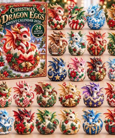 2026 Treasure & Gemstone Dragons 24-Day Fantasy Advent Calendar — Sparkling Acrylic Charms, Collector’S Dragon Gift & Stocking Stuffer