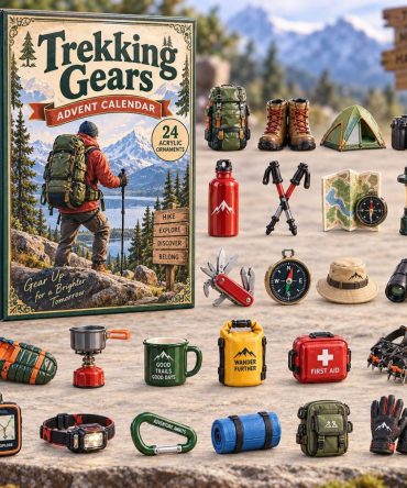 Trekking Gear Holiday Countdown 2026 — 24 Rugged Acrylic Charms, Advent Gift Set For Hikers & Outdoor Gear Enthusiasts