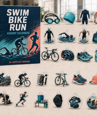Triathlon Swim Bike Run Advent Calendar — 24 Acrylic Charms Fitness Countdown, Motivational Gift For Athletes, Swim Bike Run Keepsake
