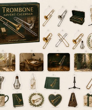 Trombone Mini Instrument Charm Advent Calendar - 24 Acrylic Music Charms For Musicians & Collectors , Festive Countdown Gift For Brass Players