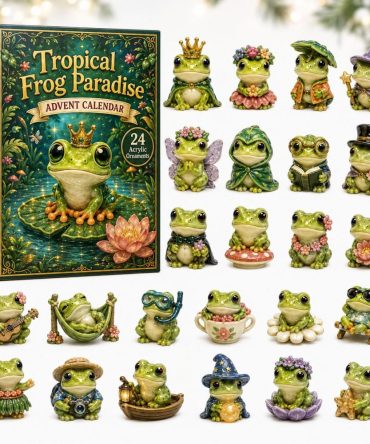 Tropical Frog 2026 Holiday Countdown — 24-Day Acrylic Charm Advent Calendar, Cute Amphibian Gifts & Party Favor Set