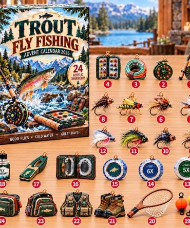 Trout Fly Fishing 2026 Advent Calendar — 24-Day Angler Countdown With Acrylic Charms, Fishing Gift For Fly Fishers