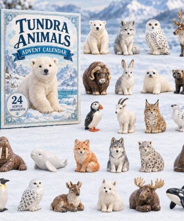 2026 Tundra Animals World Countdown - 24-Day Arctic Advent Calendar With Durable Acrylic Charms, Educational Winter Animal Gift For Kids