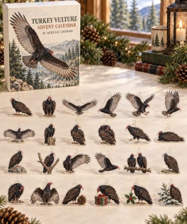 Turkey Vulture 24-Day Acrylic Charm Countdown Calendar — Unique Raptor-Themed Gift Set For Bird Lovers, Collectors & Halloween Fans