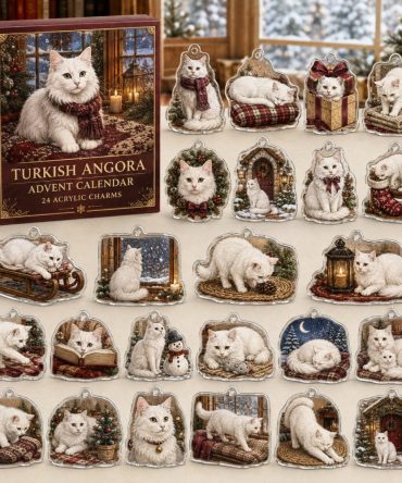 Turkish Angora Holiday Advent Calendar With 24 Acrylic Charms — Deluxe Cat-Lover Gift & Limited Seasonal Collectible