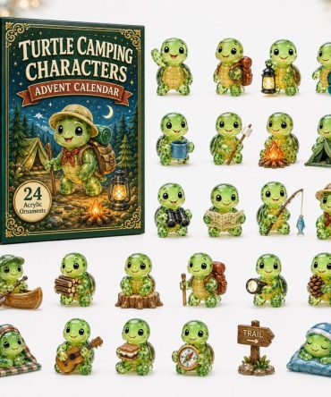 Turtle Camping 2026 Advent Countdown — 24-Day Acrylic Charm Calendar, Outdoorsy Gifts & Family Holiday Keepsake For Camp Lovers