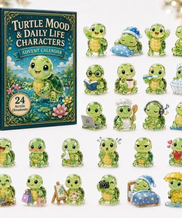 Turtle Life 2026 Holiday Countdown — 24-Day Acrylic Charm Advent Calendar, Collectible Turtle Gifts & Stocking Stuffers