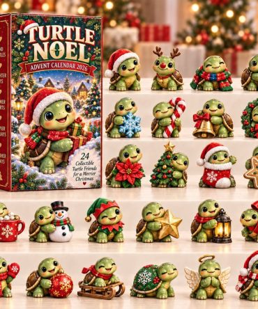 Turtle Noel Festive Advent Calendar — 24 Acrylic Holiday Turtle Charms, Seasonal Countdown & Charming Stocking Stuffer 2026