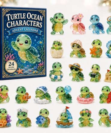 Turtle Ocean Characters Advent Calendar 2026 – 24-Day Acrylic Charm Countdown, Sea Turtle Marine-Life Holiday Surprise For Kids