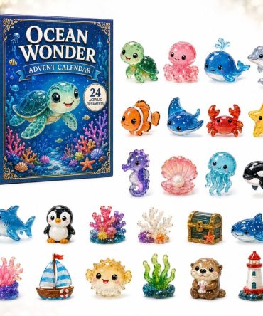 Ocean Wonder Turtle Advent Calendar 2026 – 24-Day Acrylic Charm Countdown, Undersea Themed Collectible Gift For Kids & Families