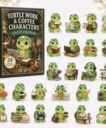 Turtle Office Advent Calendar 2026 — 24-Day Acrylic Charm Countdown, Professional Desk Decor & Gift For Coworkers