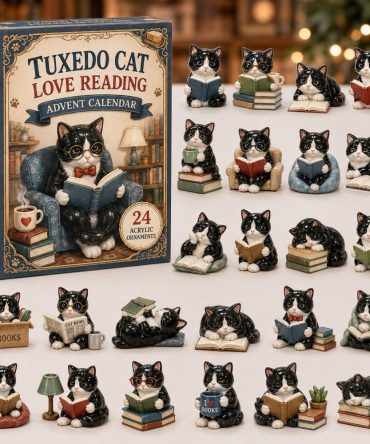 Tuxedo Cats Holiday Countdown 2026 — 24-Day Acrylic Charm Advent Calendar, Chic Cat-Lover Gift & Collectible Set