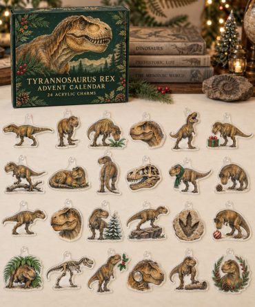 24-Day Acrylic Charm Advent Calendar — Tyrannosaurus Rex Collection , Bold Dino Countdown For Fans & Collectors
