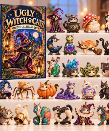 Ugly Witch Cats 24-Day Halloween-Style Advent Calendar 2026 — Quirky Acrylic Cat Charms Countdown For Cat Lovers & Collectors