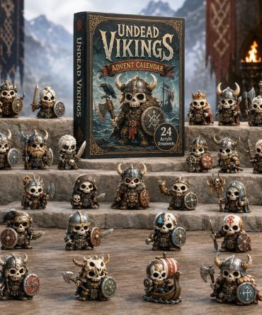 Undead Viking Hall 2026 — 24-Day Gothic Advent Calendar With Spooky Acrylic Viking & Undead Charms, Horror-Themed Countdown Gift